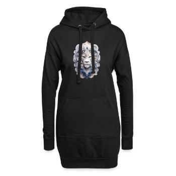 Sternzeichen Löwe - Hoodie-Kleid - Schwarz - Vorne
