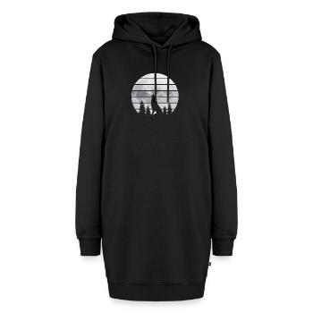 Heulender Wolf vor Mond - Hoodie-Kleid - Schwarz - Vorne