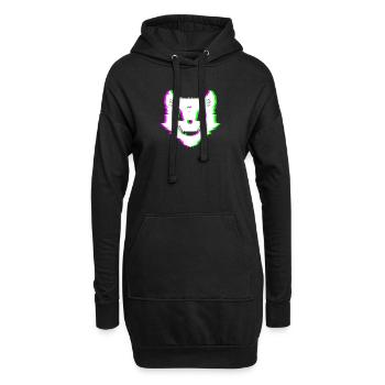 Méchant chat Techno Rave Halloween Trip - Sweat-shirt à capuche long Femme - noir - Devant