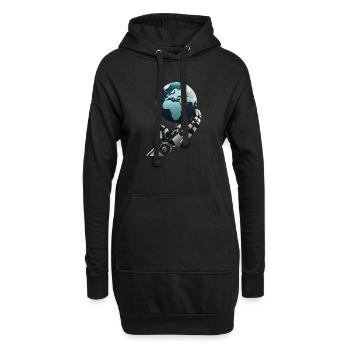Roboter übernimmt globale Rolle - Hoodie-Kleid - Schwarz - Vorne