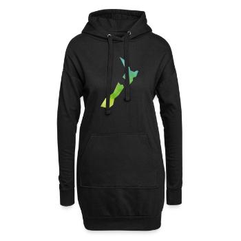 Map New Zealand - Sweat-shirt à capuche long Femme - noir - Devant
