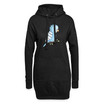 niedlicher Wellensittich Vogel - Hoodie-Kleid - Schwarz - Vorne