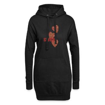 sweet hearts - Hoodie-Kleid - Schwarz - Vorne