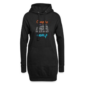 Camper auf dem Weg zum Camp - Hoodie-Kleid - Schwarz - Vorne