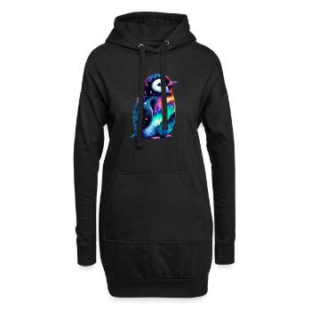 Aurora Borealis Pinguin - Hoodie-Kleid - Schwarz - Vorne