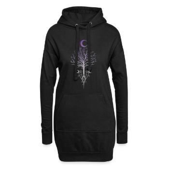 Okkulter Mondbaum Dunkler Herbst - Hoodie-Kleid - Schwarz - Vorne