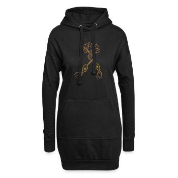 Der DNA-Baum: Die Genealogie der Natur - Hoodie-Kleid - Schwarz - Vorne