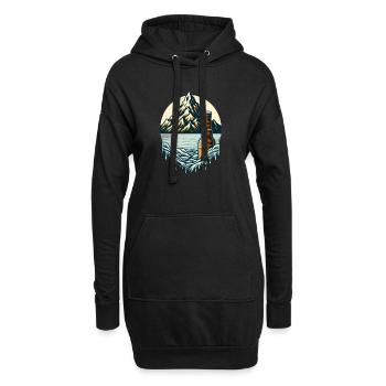 Gipfelsee mit Bierflasche - Hoodie-Kleid - Schwarz - Vorne