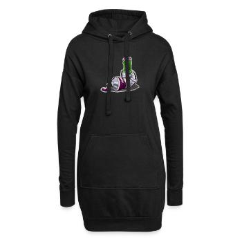 Grenouille à huile - Sweat-shirt à capuche long Femme - noir - Devant