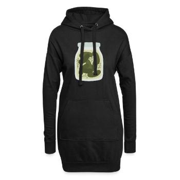 Vintage Gurke Gurke Glas Design - Hoodie-Kleid - Schwarz - Vorne