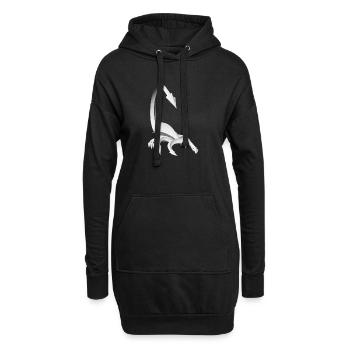 Futuristischer Skorpion in Schwarzweiß - Hoodie-Kleid - Schwarz - Vorne
