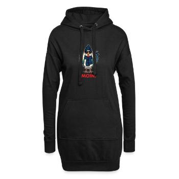 Moin Möwe Seemann Ostfriesland Urlaub  - Hoodie-Kleid - Schwarz - Vorne