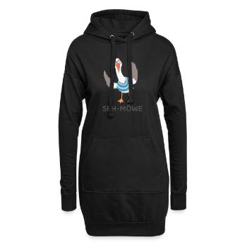 SEH-MÖWE – Dessin animé Mouette Drôle aux Lunettes - Sweat-shirt à capuche long Femme - noir - Devant