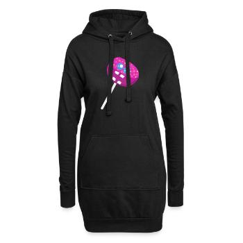 Lustiger Lolli Lollis Kinder Kind - Hoodie-Kleid - Schwarz - Vorne