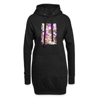 Neon Rosé Tie-Dye Swirl - Hoodie Dress - black - Front