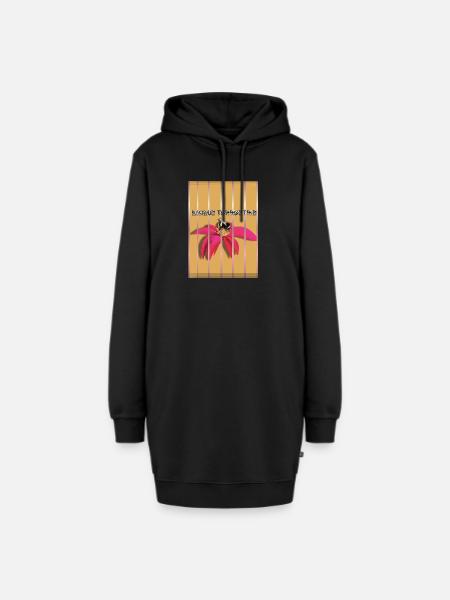 Bombus Terrestris auf Blüte - Hoodie-Kleid - Schwarz