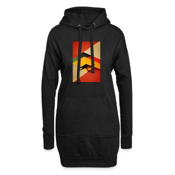 Rotes Bauhaus-Muster - Hoodie-Kleid - Schwarz - Vorne