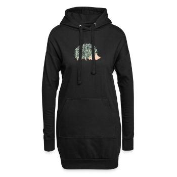Hérisson - Sweat-shirt à capuche long Femme - noir - Devant