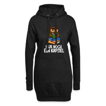 Nur Noch Ein Kapitel Bücher Eule Lesen Bücherwurm - Hoodie-Kleid - Schwarz - Vorne