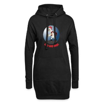 Alpaga Noël Père Noël HoHoHo - Sweat-shirt à capuche long Femme - noir - Devant