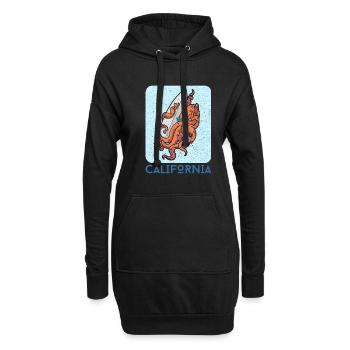 Ozean Tintenfisch Oktopus Wassersport Urlaub Reise - Hoodie-Kleid - Schwarz - Vorne