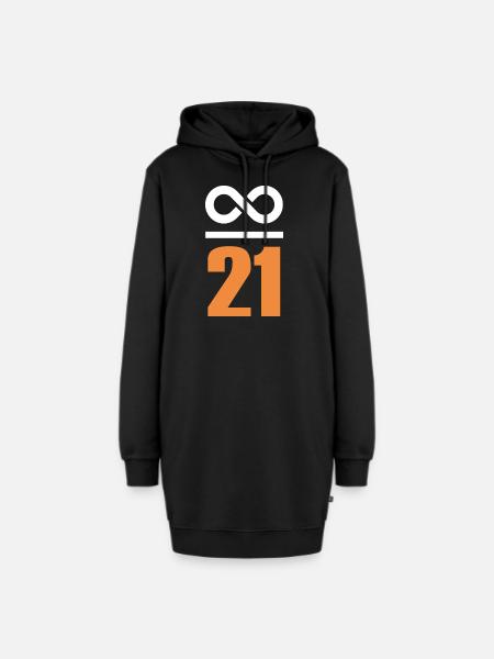 Bitcoin Sprüche Wertspeicher Unendlich 21 - Hoodie-Kleid - Schwarz