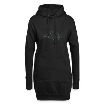 Paragliding Herzschlag Gleitschirmfliegen Geschenk - Hoodie-Kleid - Schwarz - Vorne