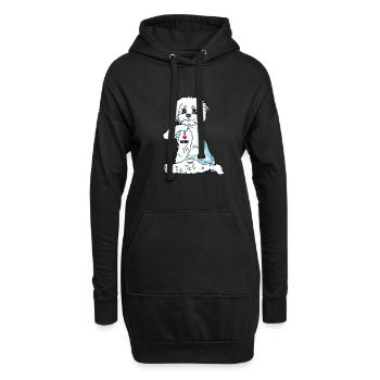 I Love Mom Malteser Mama Hundebsitzer Geschenk - Hoodie-Kleid - Schwarz - Vorne