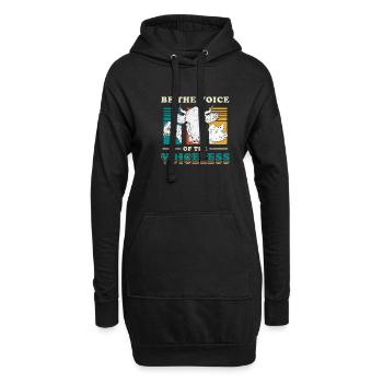 Be the Voice of the Voiceless Vegan Tierschutz - Sweat-shirt à capuche long Femme - noir - Devant