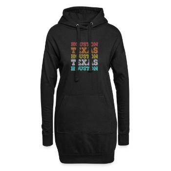 Vintage Texas Houston - Hoodie-Kleid - Schwarz - Vorne