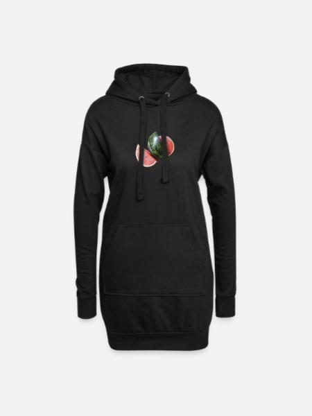 Wassermelone - Hoodie-Kleid - Schwarz