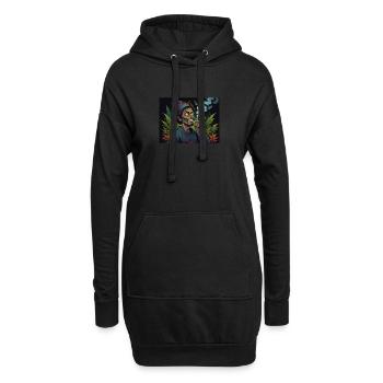 Homme fou - Sweat-shirt à capuche long Femme - noir - Devant