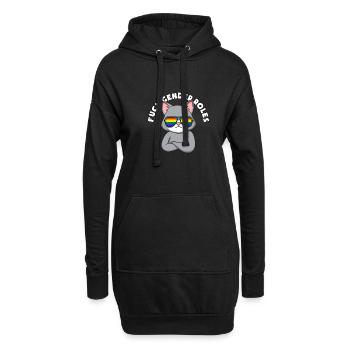 Fuck Gender Roles - Hoodie-Kleid - Schwarz - Vorne