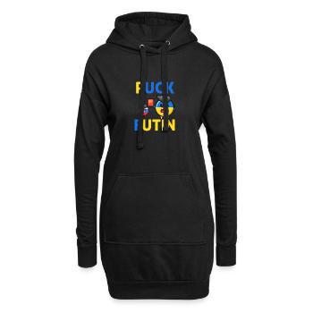 Puck Futin je soutiens l'ukraine - Sweat-shirt à capuche long Femme - noir - Devant