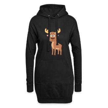 élan - Sweat-shirt à capuche long Femme - noir - Devant