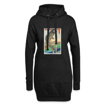 Japanische Kunst Hiroshige - Hoodie-Kleid - Schwarz - Vorne