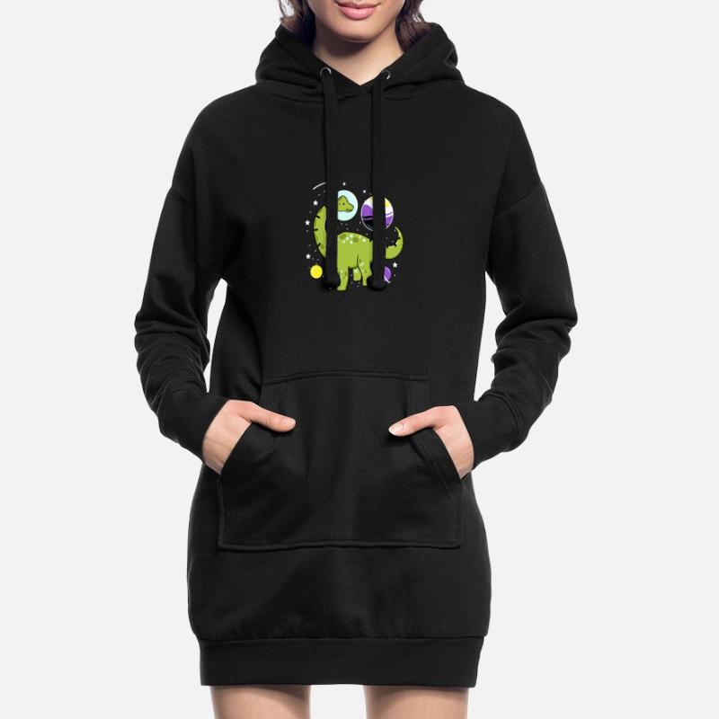 Brachiosaurus Nonbinary Pride Space Nonbinary P Hoodie Dress