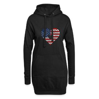 American Heart Love - Hoodie-Kleid - Schwarz - Vorne
