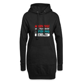 pêche canne à poisson idée cadeau pêche dicton - Sweat-shirt à capuche long Femme - noir - Devant