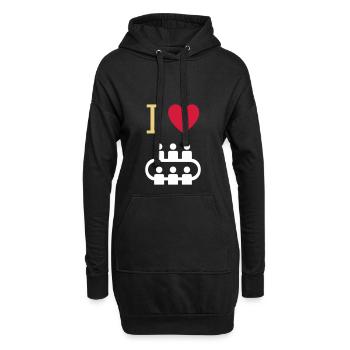 ★ Designfarben änderbar ★ I love meetings - Hoodie-Kleid - Schwarz - Vorne