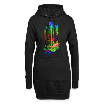 Cactus, Mexique, Old School, Rétro, Style de tatouage - Sweat-shirt à capuche long Femme - noir - Devant