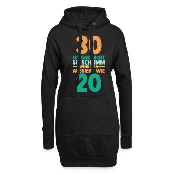 Dreißig 30 Jahre Dreißigster Geburtstag - Hoodie-Kleid - Schwarz - Vorne