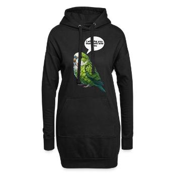 Perroquet Oiseau Perroquet vert - Sweat-shirt à capuche long Femme - noir - Devant