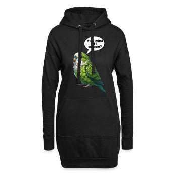 Perroquet Oiseau Perroquet vert - Sweat-shirt à capuche long Femme - noir - Devant