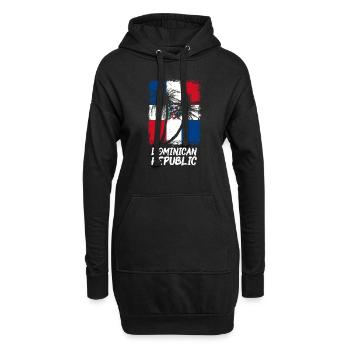République dominicaine drapeau Dom Rep drapeau Voyage - Sweat-shirt à capuche long Femme - noir - Devant