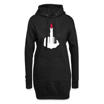 Mittelfinger einer Frau 3C - Hoodie-Kleid - Schwarz - Vorne