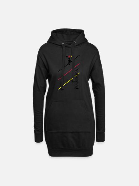 Deutschland Fan Trikot - Hoodie-Kleid - Schwarz