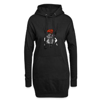 Japan Oni Maske - Hoodie-Kleid - Schwarz - Vorne