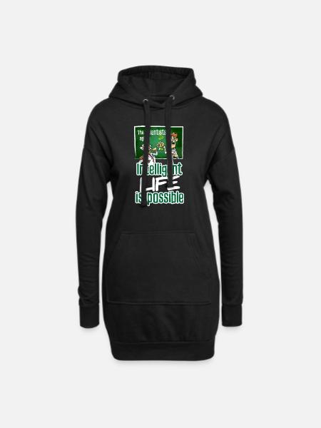 Scientist agree intelligent life is possible - Hoodie-Kleid - Schwarz