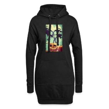 Citrouille d’Halloween - Sweat-shirt à capuche long Femme - noir - Devant